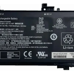 Batería Original HP TE04XL 63.3Wh para Omen 15-ax y Pavilion 15-bc