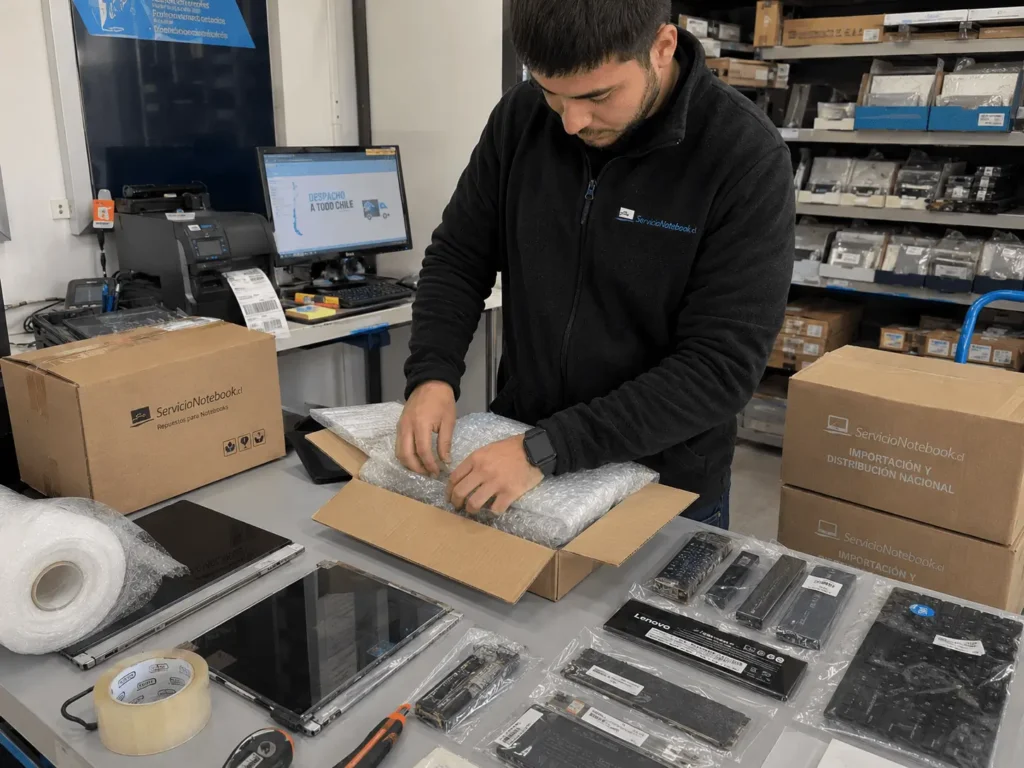 Revisión de repuestos para notebook HP antes de una reparación