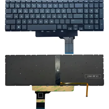Teclado azul retroiluminado en español para HP Victus 16-d con tecla Ñ